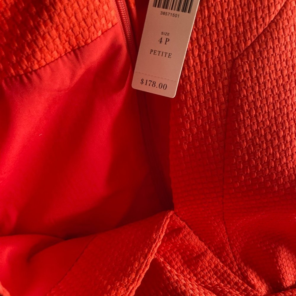NWT Anthropologie Cross Front Sheath Dress Red Sz4 Petite Mini Host Pick twice - Picture 3 of 12